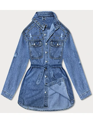 Dámska modrá oversize džínsová bunda (M6957)