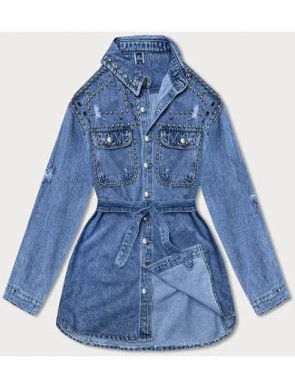 Dámska modrá oversize džínsová bunda (M6957)