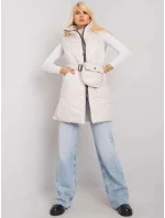 Ecru pérová vesta so stojatým golierom Továrenská cena (612)