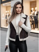 Dámska semišová vesta s ovčou kožušinou WOOLZIP hnedá FashionStreet TY4746z Dámska semišová vesta s ovčou kožušinou WOOLZIP hnedá FashionStreet TY4746z