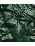 Zelená dámska lesklá bunda oversize (2021-06BIG)