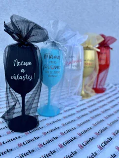 Dárkový pytlík z organzy na sklenici