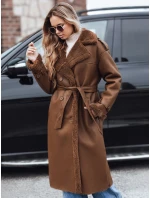 Dámsky zimný kabát CHICFROST dlhý hnedý kožený FashionStreet TY4992