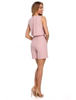 M574 Dvojvrstvový overal bez rukávov - púdrový