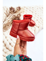 Detské snehové topánky s kožušinou Red Scooby