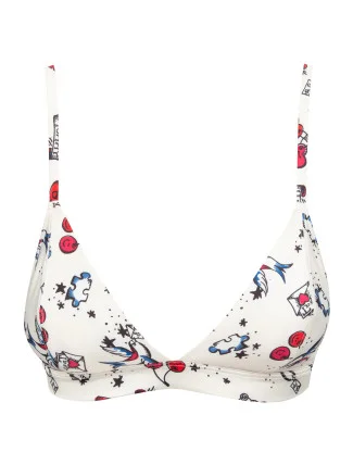 Dámska nevyztužená podprsenka s potlačou UW0UW01853-142 - Tommy Hilfiger