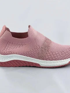 Ružové azúrové dámske topánky so zirkónmi (C1057)