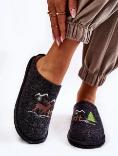 Domowe Papcie Big Star KK276018 Czarno-Beżowe