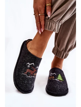 Domowe Papcie Big Star KK276018 Czarno-Beżowe