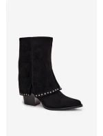 Kozaki Damskie Ocieplane Z Wywiniętą Cholewką Vinceza 16516 Czarne