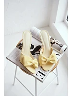 Dámské sandály na jehlovém podpatku s mašlí Žluté Jelessa