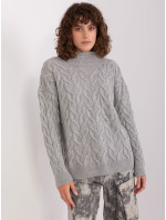 Šedý dámsky pletený sveter