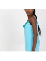 Dámsky top s čipkou 507650 svetlo modrý - FPrice