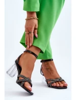 Sandále na podpätku model 177715 Step in style