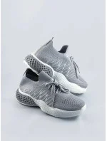 Šedé dámske azúrové sneakersy (JY21-2)