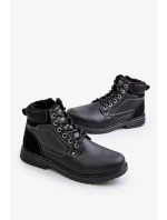 Zateplené pánske trapery z eko kože Black Venredia Zateplené pánske trapery z eko kože Black Venredia