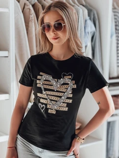 Dámske tričko so srdcom MARISS čierne FashionStreet RY2740