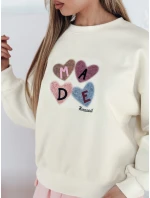 Dámska nadrozmerná mikina so srdiečkami MADELIN beige FashionStreet BY1461 Dámska nadrozmerná mikina so srdiečkami MADELIN beige FashionStreet BY1461