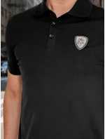 Pánske polo tričko s aplikáciou čierne FashionStreet PX0647