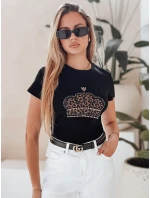 Dámske tričko s korunkou BLINGESSO čierne FashionStreet RY2877 Dámske tričko s korunkou BLINGESSO čierne FashionStreet RY2877