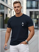 Pánske bavlnené tričko s potlačou AS Pik, tmavomodré, FashionStreet NX5130R Pánske bavlnené tričko s potlačou AS Pik, tmavomodré, FashionStreet NX5130R