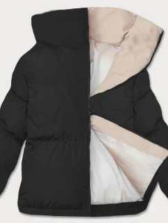 Prechodná bunda s kapucňou čierna (5M3115-392)