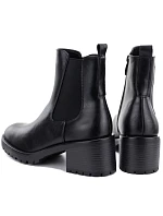 Dámske členkové topánky na podpätku, zateplené, čierne, Potocki SZ12742 Dámske členkové topánky na podpätku, zateplené, čierne, Potocki SZ12742