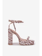 Sandały Damskie Na Słupku Z Paseczkiem Zebra Fevenne