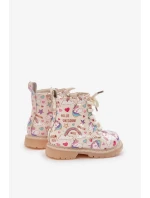 Detské zateplené členkové topánky so zipsom Unicorns Beige Tiptop Detské zateplené členkové topánky so zipsom Unicorns Beige Tiptop