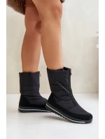 Damskie Śniegowce Z Suwakiem Progress PROGJ-22-130 Czarne