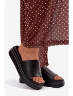 Dámské nazouváky na platformě Černé Tanelisse