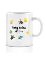 Personalizovaný klasický biely keramický hrnček s objemom 300 ml s letnou kombináciou Personalizovaný klasický biely keramický hrnček s objemom 300 ml s letnou kombináciou