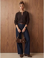 Dámsky kardigán s gombíkmi, čokoládová farba, FashionStreet MY2580 Dámsky kardigán s gombíkmi, čokoládová farba, FashionStreet MY2580
