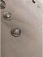 Tmavobéžové elegantné široké dámske nohavice (33575) Tmavobéžové elegantné široké dámske nohavice (33575)