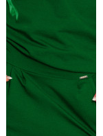 Numoco Mikinové šaty so zadným výstrihom - zelené