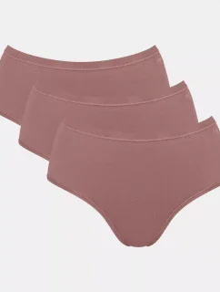 Dámske bavlnené midi nohavičky GO Daily 3P - BROWN - svetlohnedá 1141 - SLOGGI