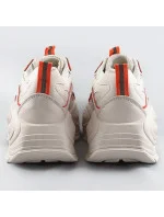 Béžovo-oranžové dámske športové topánky s vysokou podrážkou (RA15)