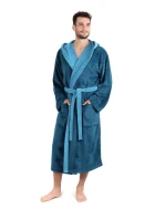 Unisex župan Tampa duo s kapucňou 3959 petrol - Vestis