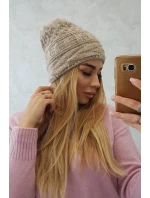 Fleecová čiapka Edyta K298 béžová