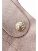 B265 Sukňa s vysokým pásom - béžová