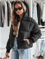 Dámska krátka zimná prešívaná bunda VIBEGIRL black FashionStreet TY4948 Dámska krátka zimná prešívaná bunda VIBEGIRL black FashionStreet TY4948