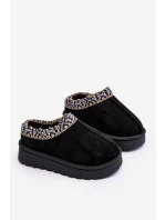 Kapcie Dziecięce Wsuwane Ocieplane Czarne Olivane
