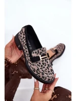 Zamszowe Mokasyny Damskie Panterka Vinceza 66792 Szare