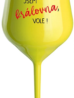 I AM THE QUEEN, I WILL! - žltý nerozbitný pohár na víno 470 ml