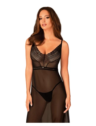 Elegantná košieľka Estiqua long chemise - Obsessive