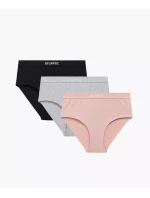 Dámske športové nohavičky 3PACK Maxi 3CLP-009 Black/Grey/Pink Powder - Atlantic