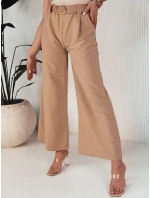 Dámske nohavice so širokými nohavicami ALZUR beige FashionStreet UY1897 Dámske nohavice so širokými nohavicami ALZUR beige FashionStreet UY1897