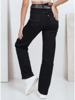 Dámske široké čierne džínsy FashionStreet UY2748 Dámske široké čierne džínsy FashionStreet UY2748