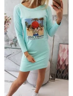 Šaty s mätovou potlačou Honey girl