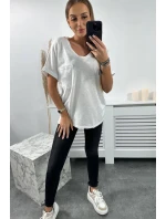 Bavlnená blúzka s vreckami biela